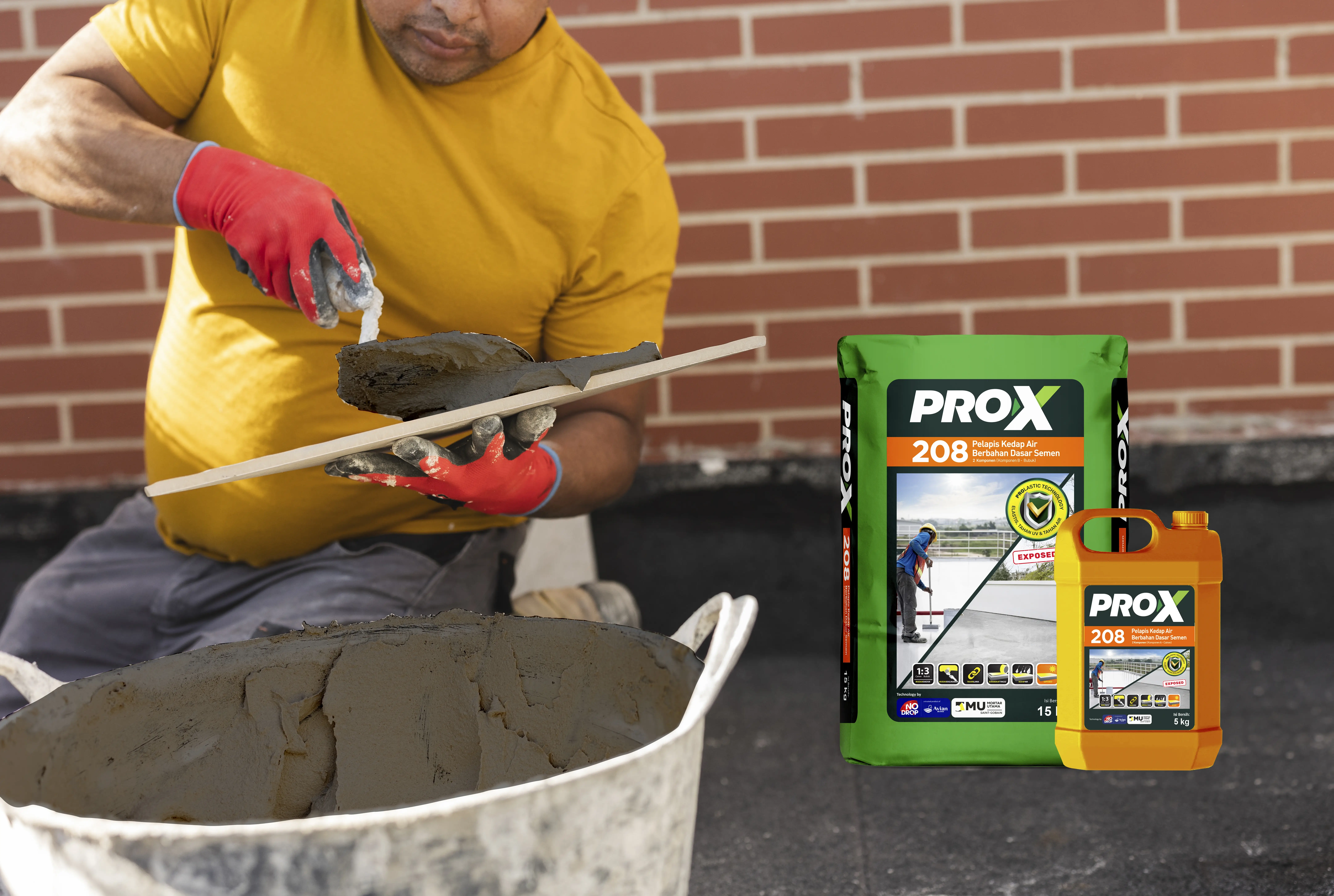 Struktur beton rumah tahan cuaca dengan perlindungan waterproofing PRO-X 208